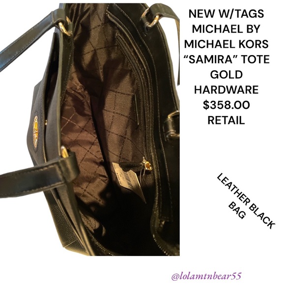 MICHAEL BY MICHAEL KORS “SAMIRA” BLACK LRG TOTE/PURSE BRAND NEW WITH TAGS - Picture 12 of 14
